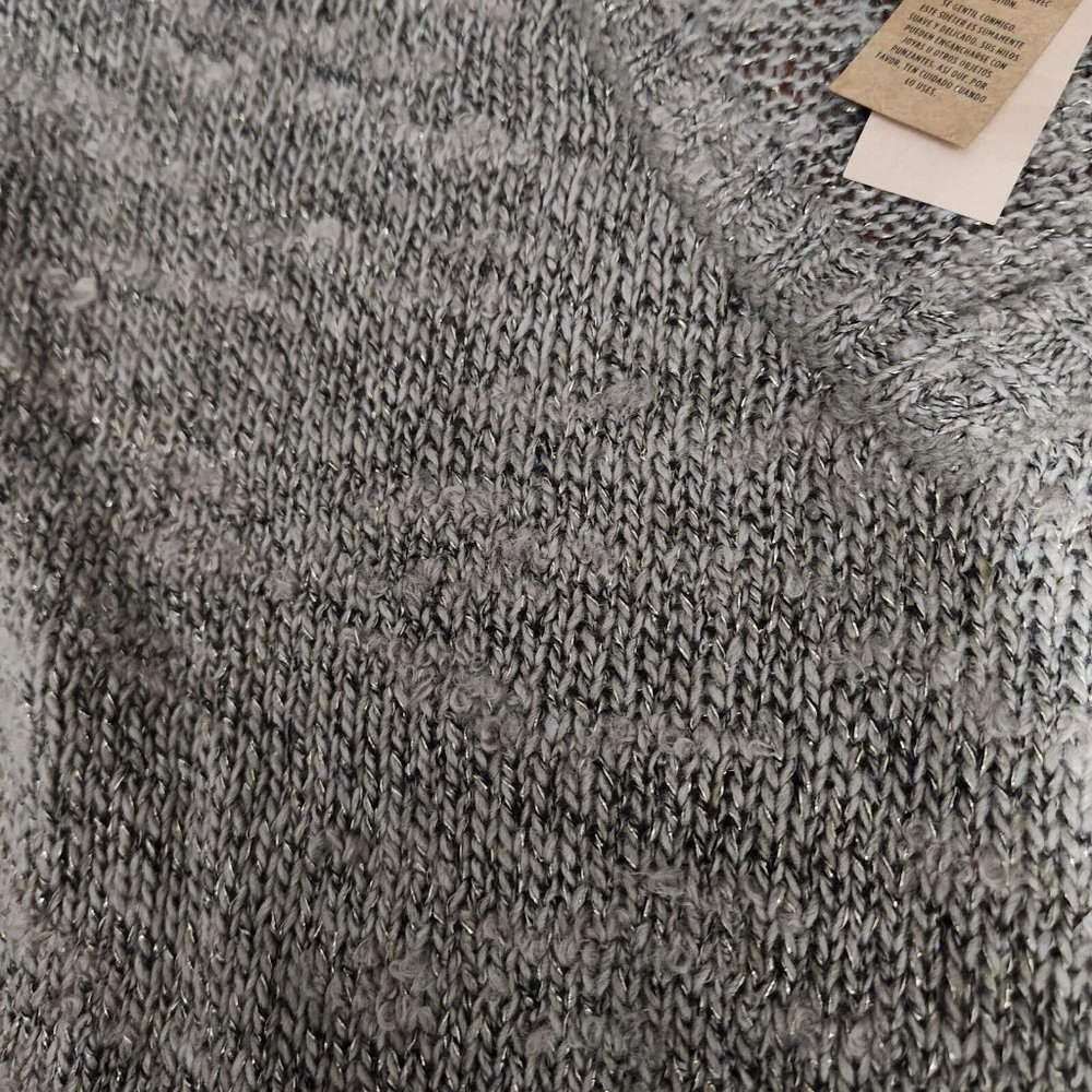 American Eagle Tunic Sweater Womens Beige Deep V Neck Knit Cottagecore Y2K New - Picture 10 of 15